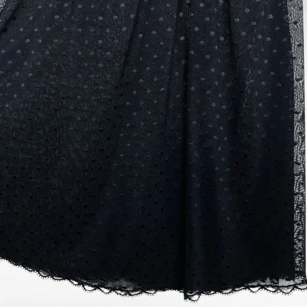 Seductive Wear by Cinema Etoile Black Lace Triangle Polka Dot Chemise Slip Dress